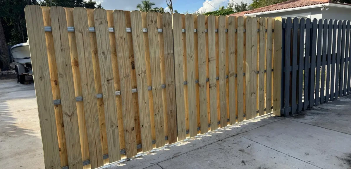 Shadowbox wood slide gate